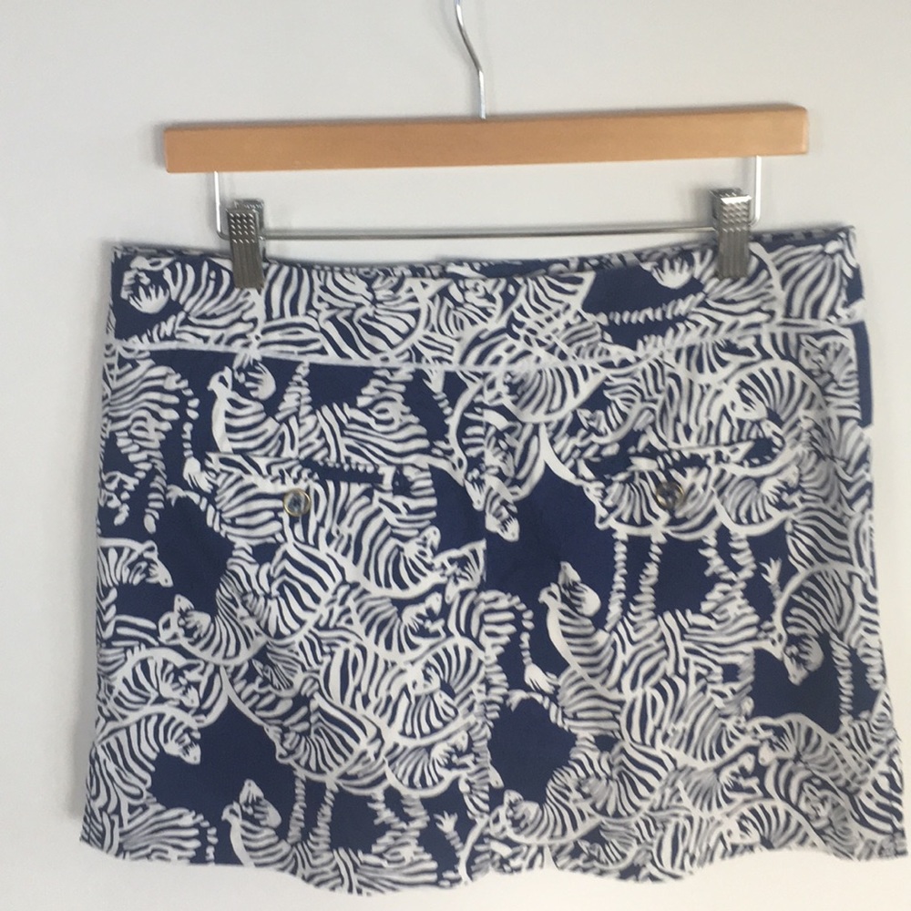 Lilly Pulitzer Cleona skort skirt navy zebra 6 - Picture 4 of 4